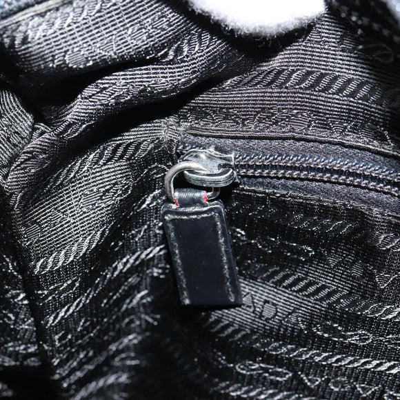 PRADA Shoulder Bag Nylon Black Silver Auth ep14604