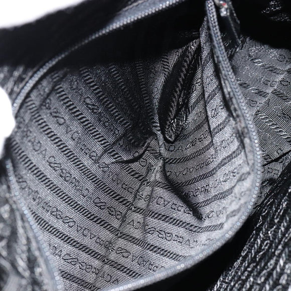 PRADA Shoulder Bag Nylon Black Silver Auth ep14604