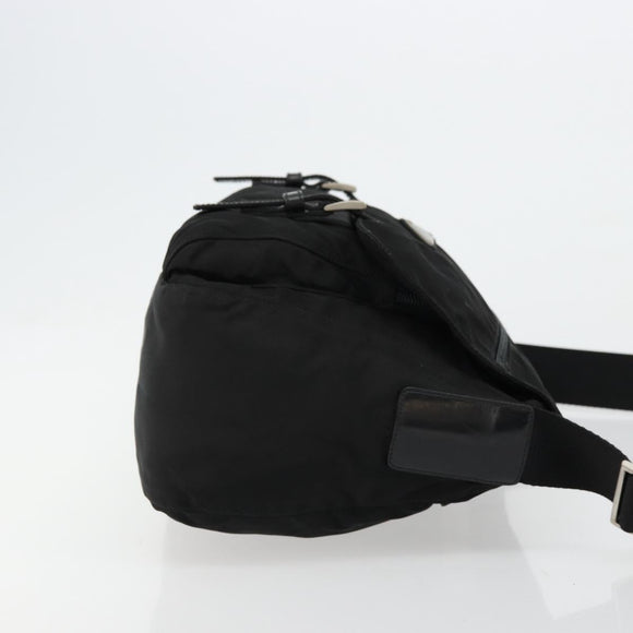 PRADA Shoulder Bag Nylon Black Silver Auth ep14604