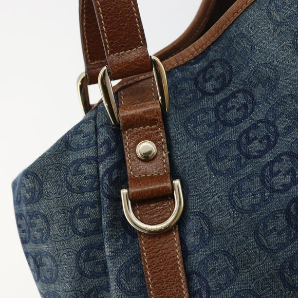 GUCCI GG Canvas Interlocking G Abbey Tote Bag Denim Outlet 130736 Auth ep14606A