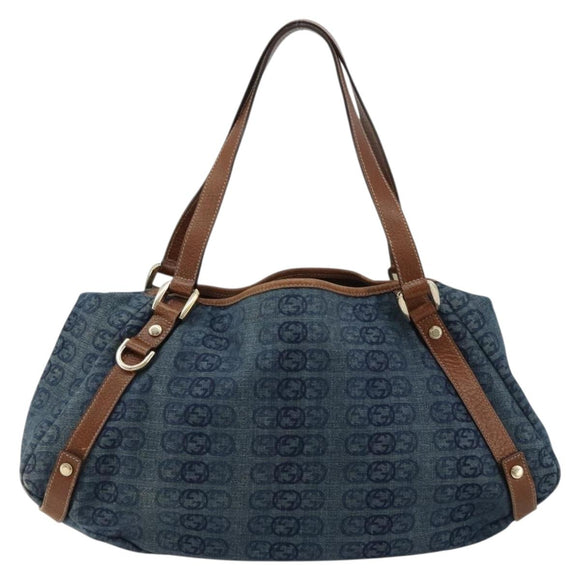 GUCCI GG Canvas Interlocking G Abbey Tote Bag Denim Outlet 130736 Auth ep14606A
