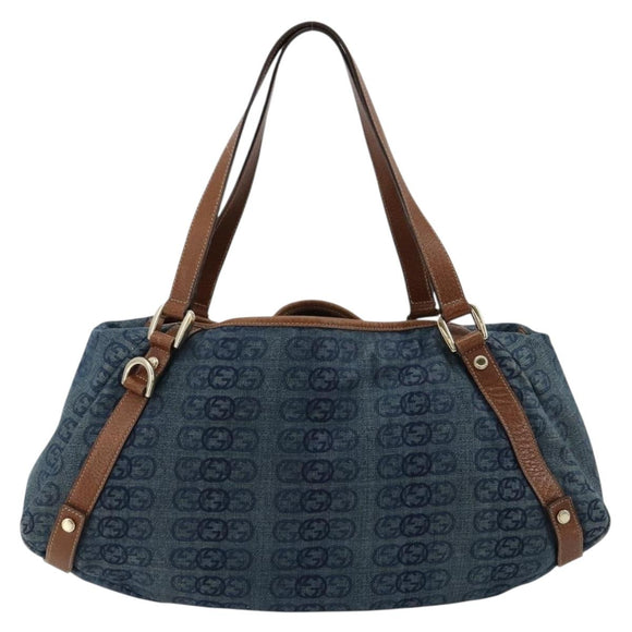 GUCCI GG Canvas Interlocking G Abbey Tote Bag Denim Outlet 130736 Auth ep14606A
