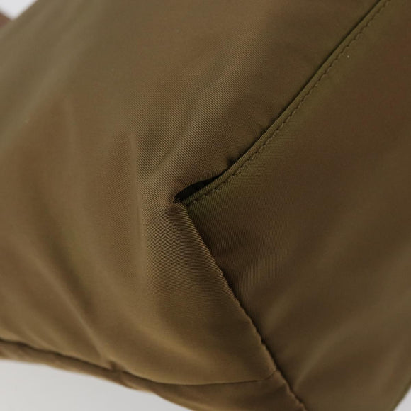 PRADA Tote Bag Nylon Green Silver Auth ep14607