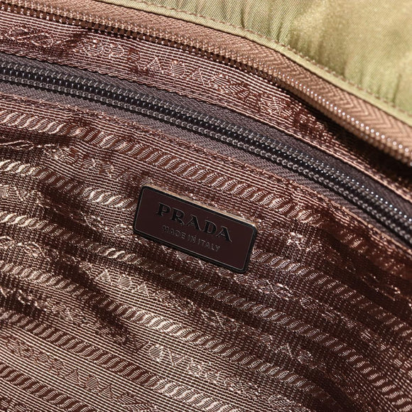 PRADA Tote Bag Nylon Green Silver Auth ep14607