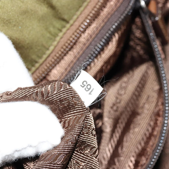 PRADA Tote Bag Nylon Green Silver Auth ep14607