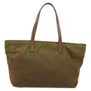 PRADA Tote Bag Nylon Green Silver Auth ep14607-2