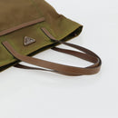 PRADA Tote Bag Nylon Green Silver Auth ep14607-7