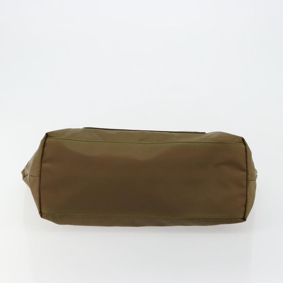 PRADA Tote Bag Nylon Green Silver Auth ep14607