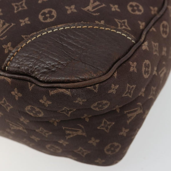 LOUIS VUITTON Monogram Mini Lin Boulogne Bag Brown Ebene M95225 LV Auth ep14608A