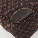 LOUIS VUITTON Monogram Mini Lin Boulogne Bag Brown Ebene M95225 LV Auth ep14608A-14