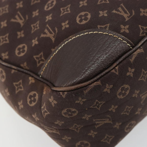 LOUIS VUITTON Monogram Mini Lin Boulogne Bag Brown Ebene M95225 LV Auth ep14608A
