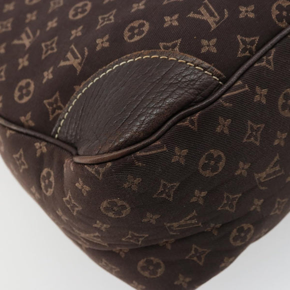 LOUIS VUITTON Monogram Mini Lin Boulogne Bag Brown Ebene M95225 LV Auth ep14608A