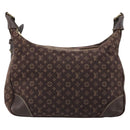 LOUIS VUITTON Monogram Mini Lin Boulogne Bag Brown Ebene M95225 LV Auth ep14608A-13