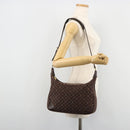 LOUIS VUITTON Monogram Mini Lin Boulogne Bag Brown Ebene M95225 LV Auth ep14608A-22