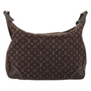 LOUIS VUITTON Monogram Mini Lin Boulogne Bag Brown Ebene M95225 LV Auth ep14608A-2
