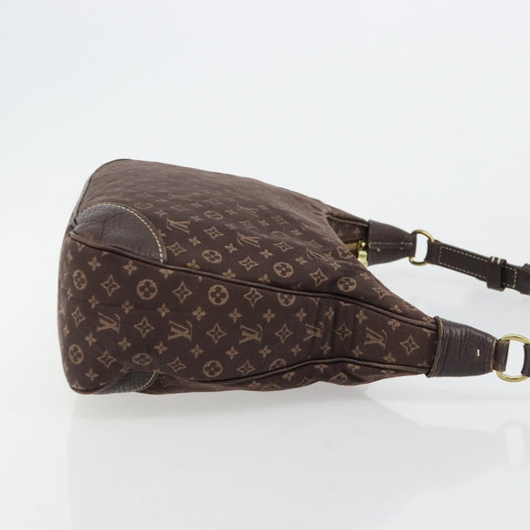 LOUIS VUITTON Monogram Mini Lin Boulogne Bag Brown Ebene M95225 LV Auth ep14608A