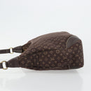 LOUIS VUITTON Monogram Mini Lin Boulogne Bag Brown Ebene M95225 LV Auth ep14608A-4