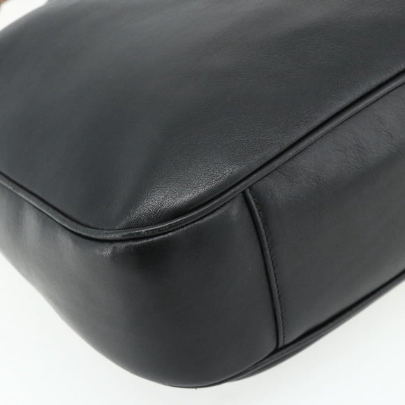 GUCCI Bamboo Hand Bag Nylon 2way Black Gold 001 2058 1577 Auth ep14609