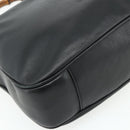 GUCCI Bamboo Hand Bag Nylon 2way Black Gold 001 2058 1577 Auth ep14609-15