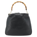 GUCCI Bamboo Hand Bag Nylon 2way Black Gold 001 2058 1577 Auth ep14609-3