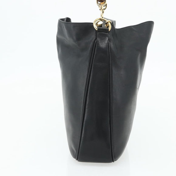 GUCCI Bamboo Hand Bag Nylon 2way Black Gold 001 2058 1577 Auth ep14609