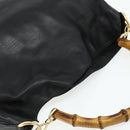 GUCCI Bamboo Hand Bag Nylon 2way Black Gold 001 2058 1577 Auth ep14609-6