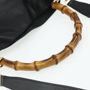 GUCCI Bamboo Hand Bag Nylon 2way Black Gold 001 2058 1577 Auth ep14609-7