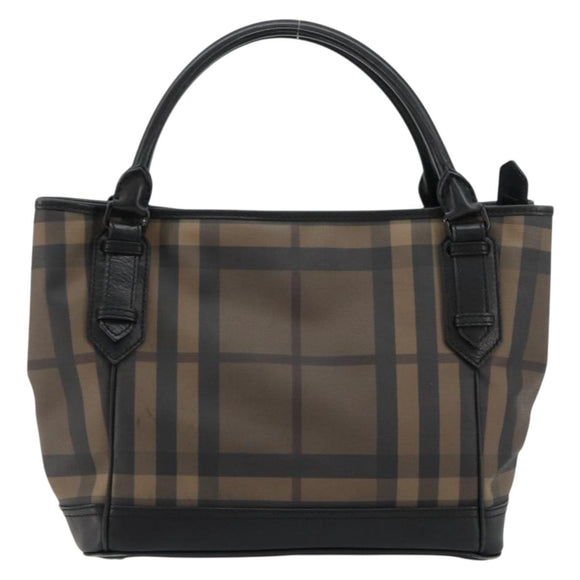 BURBERRY Nova Check Tote Bag PVC Beige Auth ep14617