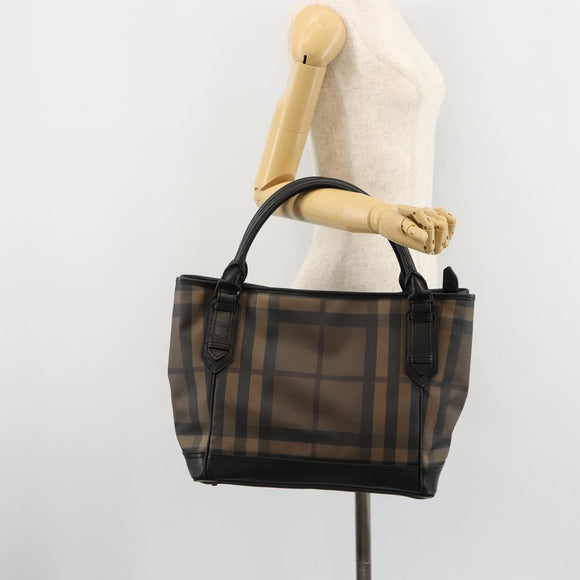 BURBERRY Nova Check Tragetasche PVC Beige Auth ep14617