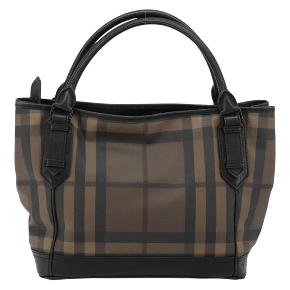 BURBERRY Nova Check Tote Bag PVC Beige Auth ep14617