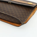 CELINE Macadam Canvas Medallion Shoulder Bag PVC Leather Brown Gold Auth ep14618-10