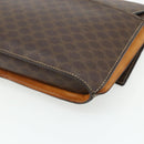 CELINE Macadam Canvas Medallion Shoulder Bag PVC Leather Brown Gold Auth ep14618-12