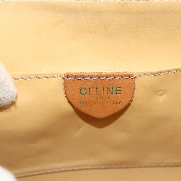 CELINE Macadam Canvas Medallion Shoulder Bag PVC Leather Brown Gold Auth ep14618