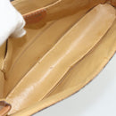 CELINE Macadam Canvas Medallion Shoulder Bag PVC Leather Brown Gold Auth ep14618-16