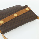 CELINE Macadam Canvas Medallion Shoulder Bag PVC Leather Brown Gold Auth ep14618-6