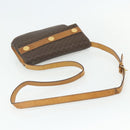 CELINE Macadam Canvas Medallion Shoulder Bag PVC Leather Brown Gold Auth ep14618-7