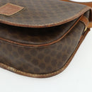 CELINE Macadam Canvas Shoulder Bag PVC Leather Brown Gold Auth ep14625-10