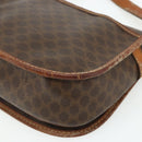 CELINE Macadam Canvas Shoulder Bag PVC Leather Brown Gold Auth ep14625-12