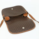 CELINE Macadam Canvas Shoulder Bag PVC Leather Brown Gold Auth ep14625-14