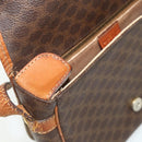CELINE Macadam Canvas Shoulder Bag PVC Leather Brown Gold Auth ep14625-15