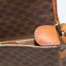 CELINE Macadam Canvas Shoulder Bag PVC Leather Brown Gold Auth ep14625-16