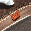 CELINE Macadam Canvas Shoulder Bag PVC Leather Brown Gold Auth ep14625-17