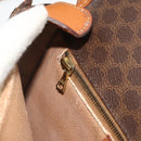 CELINE Macadam Canvas Shoulder Bag PVC Leather Brown Gold Auth ep14625-21