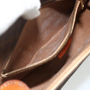 CELINE Macadam Canvas Shoulder Bag PVC Leather Brown Gold Auth ep14625-22