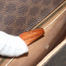 CELINE Macadam Canvas Shoulder Bag PVC Leather Brown Gold Auth ep14625-23