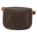 CELINE Macadam Canvas Shoulder Bag PVC Leather Brown Gold Auth ep14625-3