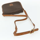 CELINE Macadam Canvas Shoulder Bag PVC Leather Brown Gold Auth ep14625-7