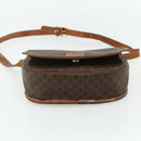 CELINE Macadam Canvas Shoulder Bag PVC Leather Brown Gold Auth ep14625-9