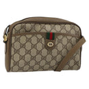 GUCCI GG Supreme Web Sherry Line Bag PVC Beige Gold 116 02 089 Auth ep14626-1