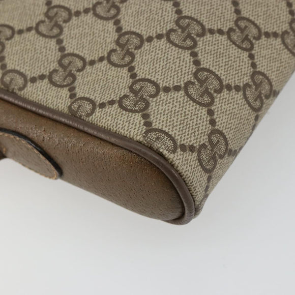 GUCCI GG Supreme Web Sherry Line Bag PVC Beige Gold 116 02 089 Auth ep14626